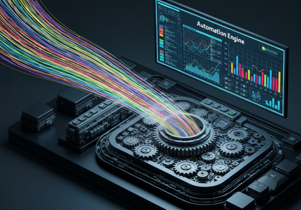 자동화 엔진을 통해 데이터를 처리하는 루믹스솔루션 시스템 구조