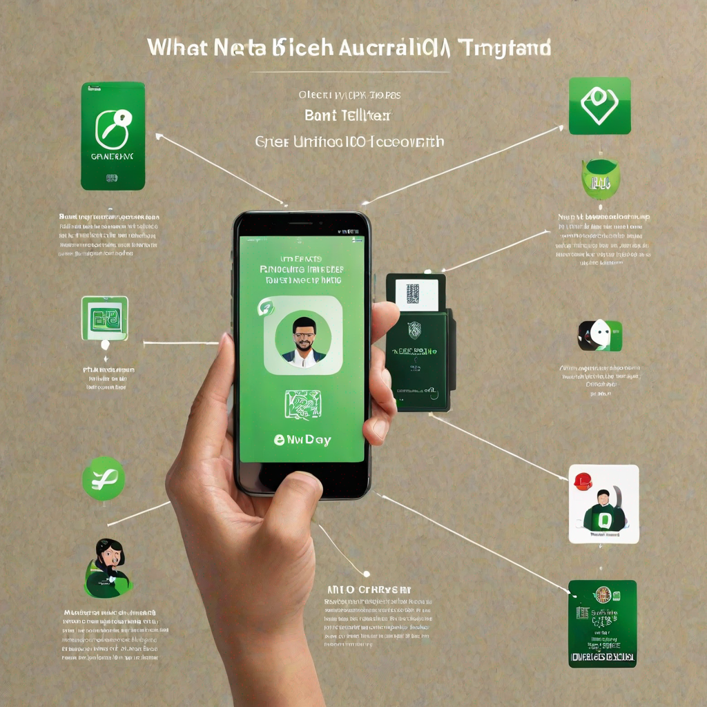 손에 쥔 스마트폰 화면을 중심으로 여러 녹색 아이콘과 정보 패널이 사방으로 연결되며 기능 흐름을 하나의 체계처럼 보여주는 장면