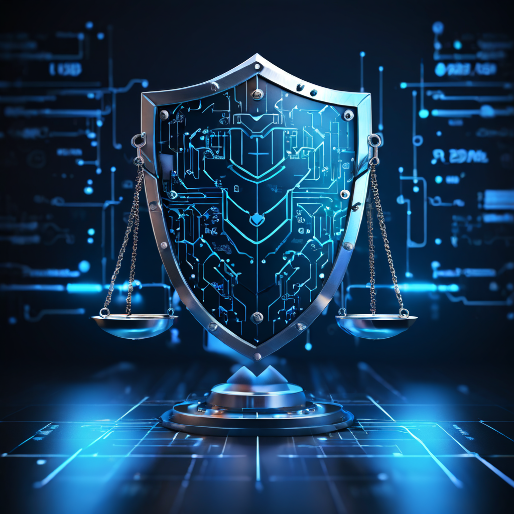 오픈소스 의존성 관리에서 단순 자산 추적을 넘어 리스크 관리의 중요성을 상징적으로 보여주는, 디지털 위협의 혼란과 보안 방패가 저울 위에서 균형을 이루는 개념도 이미지입니다.