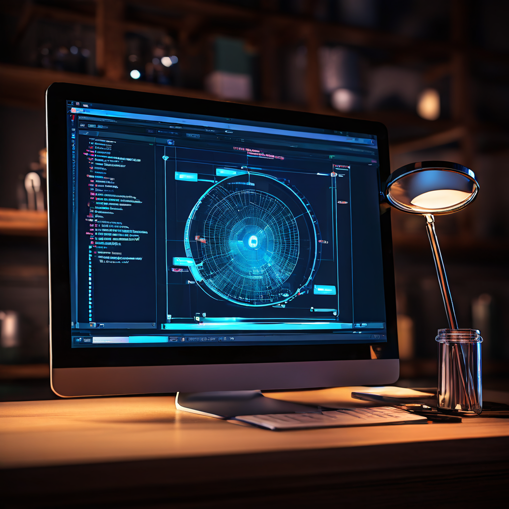 시스템 병목 현상을 일으키는 과부하된 단일 컴포넌트를 확대경으로 집중해 보여주며, 느린 애플리케이션 성능 분석과 최적화의 중요성을 설명하는 이미지입니다.